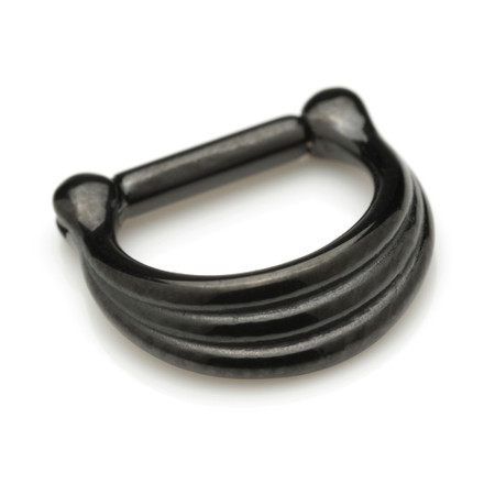 Black Steel Graduated Band Septum Ring