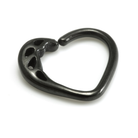 Black Steel Heart Rings-1