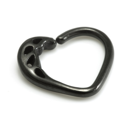 Black Steel Heart Rings - BKHRING4