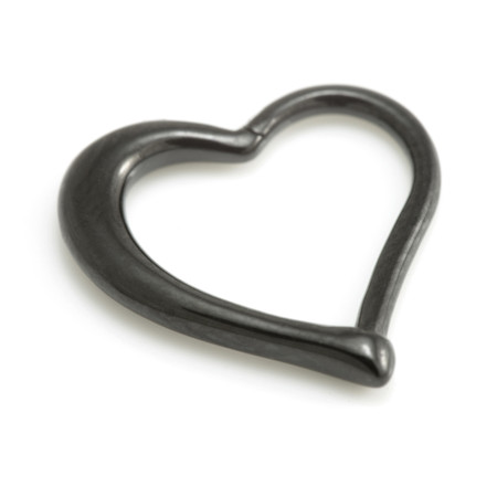 Black Steel Hinged Heart Ring