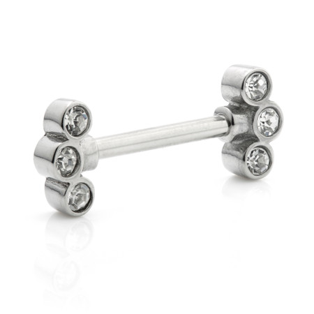 Cast Steel Triple Gem Nipple Bar - CSNB39-18