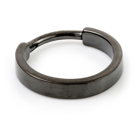 Gun Metal Steel Hinged Flat Conch Ring