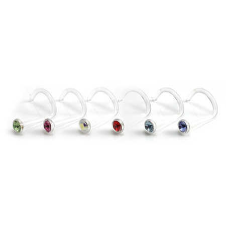 Jewelled Ball Bioplast Nose Stud - Clear