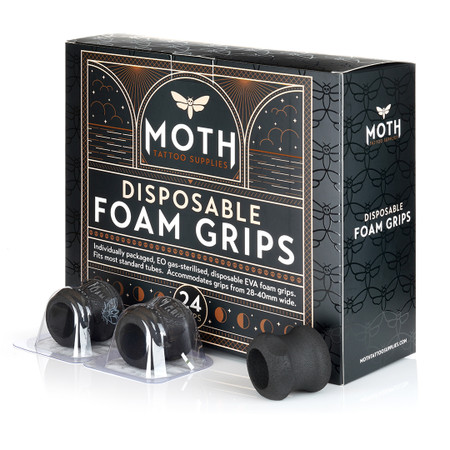 Moth Disposable Foam Grips - Black (Pack of 24)