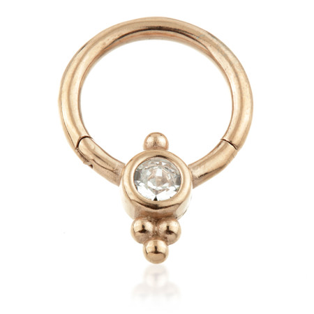 Rose Gold Steel Couture Gem Cluster Hinge Segment Ring