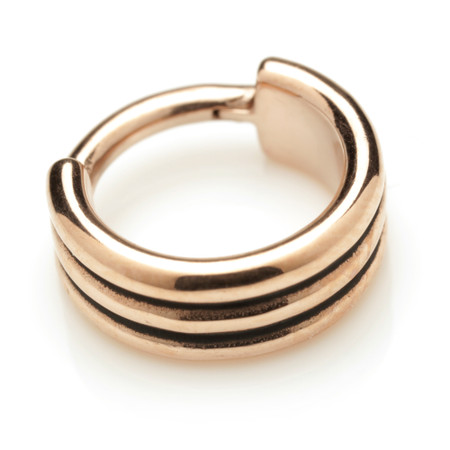 Rose Gold Steel Hinged Banded Ring