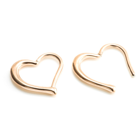 Rose Gold Steel Hinged Heart Ring