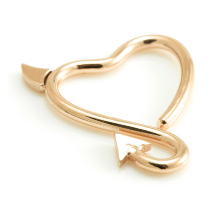 Rose Gold Steel Horny Heart Ring
