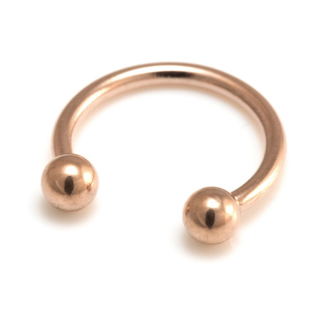 Rose Gold Steel Micro Circular Barbell