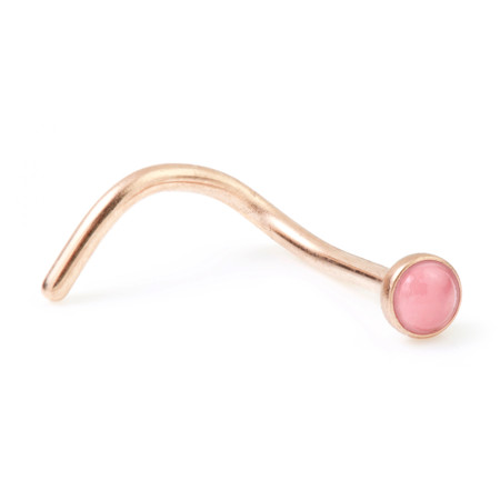 Rose Gold Steel Rose Quartz Nose Stud