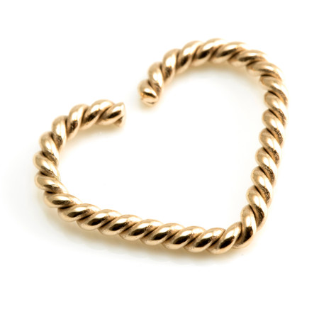 Rose Gold Steel Twisted Heart Ring