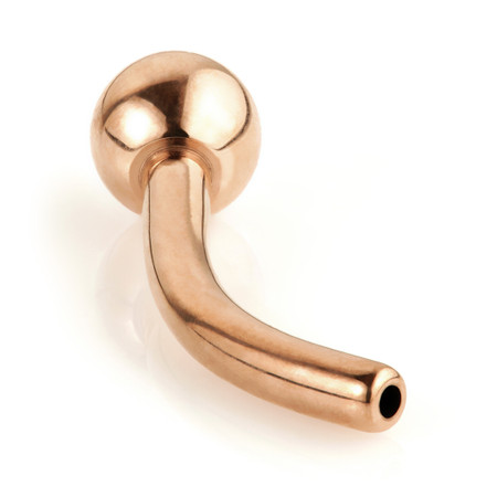 Rose Gold Ti Threadless Micro Banana with Fixed Ball