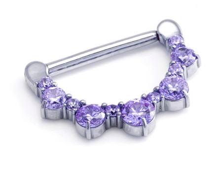 Round Gem Steel Nipple Clicker