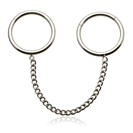 Steel Chain Linked Hinged Rings for Double Piercing