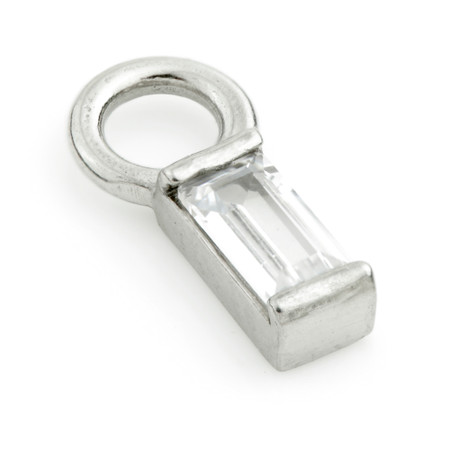 Steel Crystal Rectangle Charm