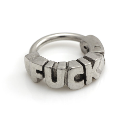 Steel F*ck Hinged Ring