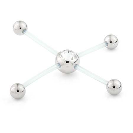Steel Gem Ball PTFE for Quadruple Piercing