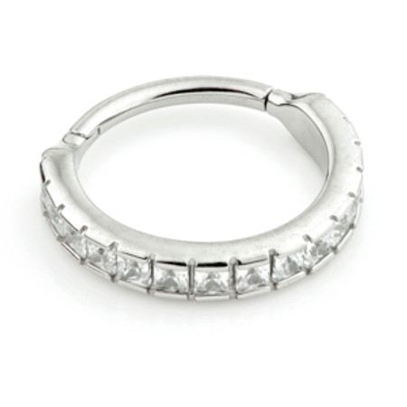 Steel Hinged Jewelled Conch Ring -1.2-6
