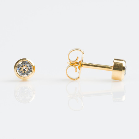 Studex Large Gold Plated Bezel April Studs - Pack of 12