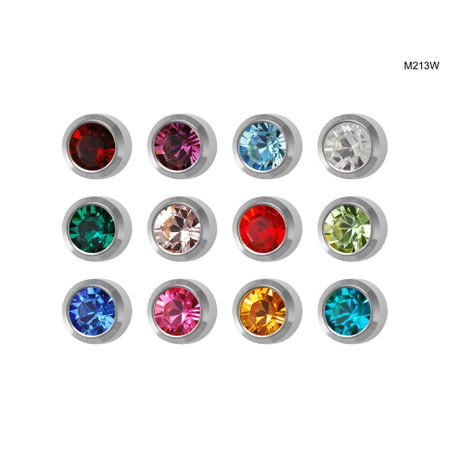 Studex Mini Assorted White Bezel Studs - Pack of 12