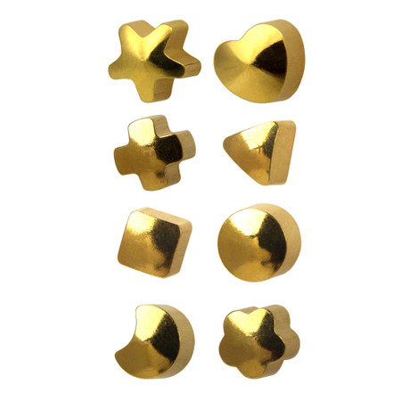 Studex Regular Gold Plate Assorted Shape Studs - Pack of 12