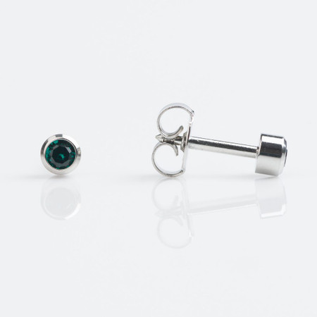 Studex Regular Stainless Emerald (May) Bezel Studs - Pack of 12