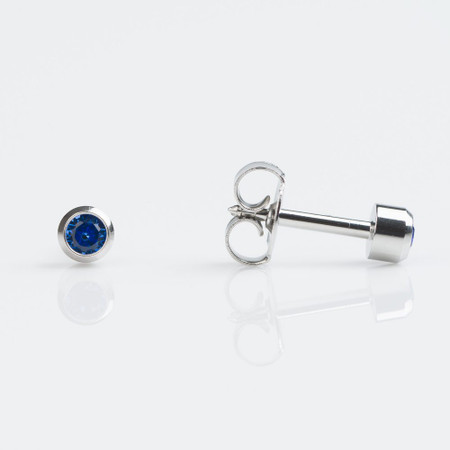 Studex Regular Stainless Sapphire (September) Bezel Studs - Pack of 12