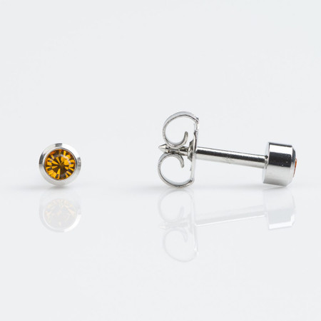 Studex Regular Stainless Topaz (November) Bezel Studs - Pack of 12