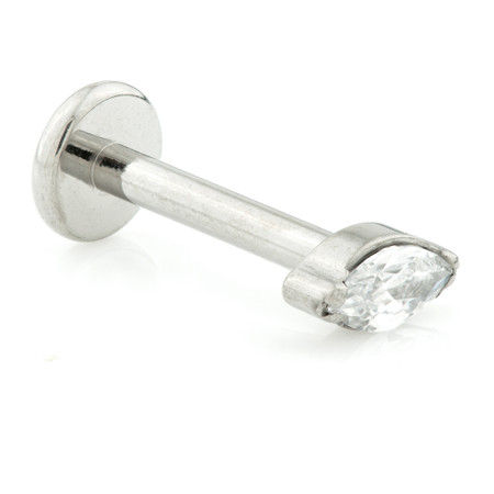 Threadless Ti Labret with Marquise Gem Attachment