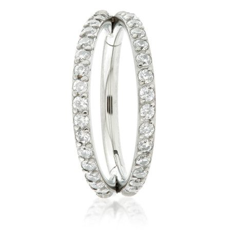 Ti Couture Jewelled Double Band Hinged Ring