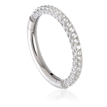 Ti Couture Double Facing Pavé Jewelled Hinged Ring
