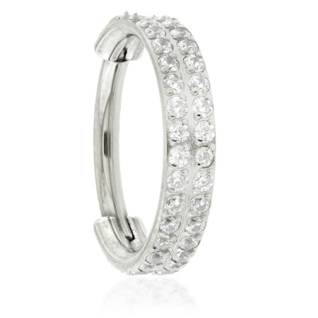 Ti Couture Double Jewelled Pavé Hinged Ring