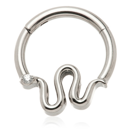 Ti Couture Forward Facing Snake Hinge Ring