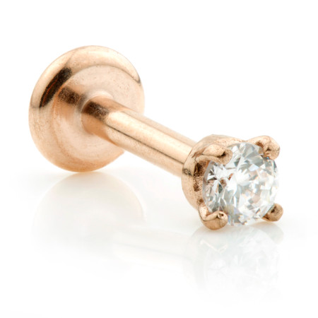 Ti Couture Internal Rose Gold Labrets with Prong Set Gem