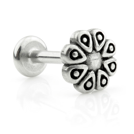 Internal Steel Labrets with Steel Flower 6 Petals