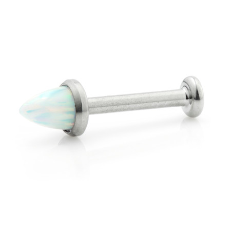 Ti Couture Internal Thread Opal Cone Micro Small Base Labret - 1.2mm