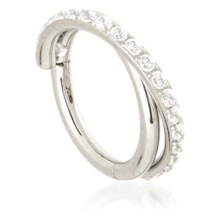 Ti Couture Pav� Side Twist Hinged Ring