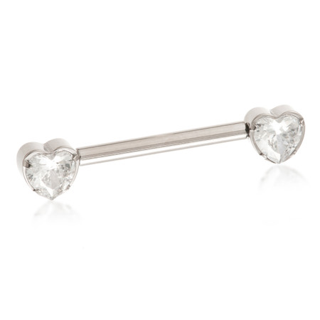 Ti Couture Threadless Jewelled Heart Nipple Bar