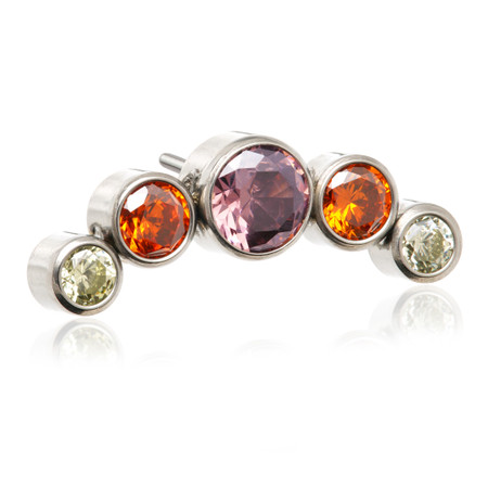 Ti Couture Threadless Multi Gem Crescent Attachment
