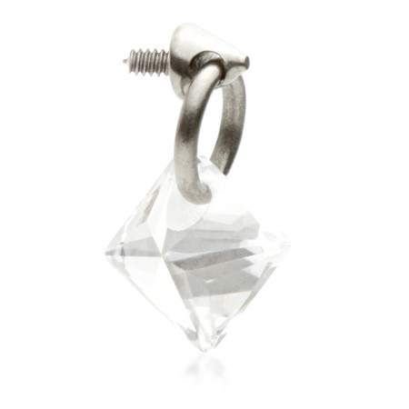 Ti Internal Attachment with Princess Cut Gem Charm