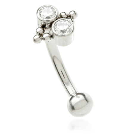 Ti Internal Double Bezel with Side Beads Rook/Eyebrow Bar