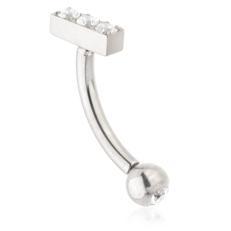 Ti Internal Jewelled Pav√© Rectangle Rook Bar