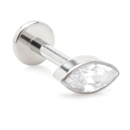 Ti Internal Labret with Jewelled Bezel Marquise Attachment