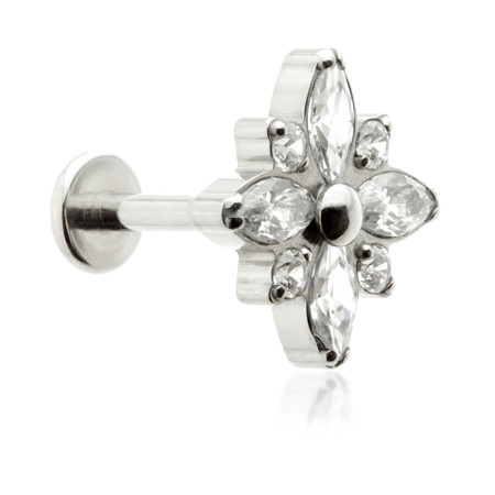 Ti Internal Labret with Monogram Flower Attachment