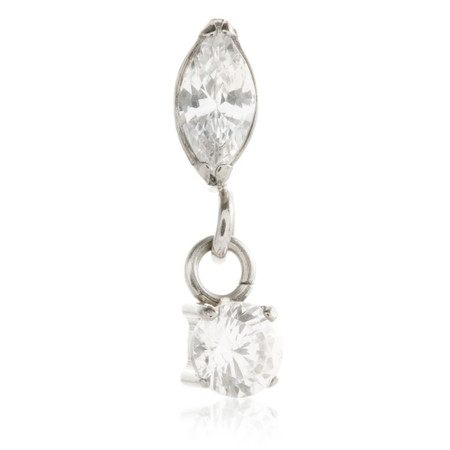 Ti Internal Marquise with Dangling Round Gem Attachment