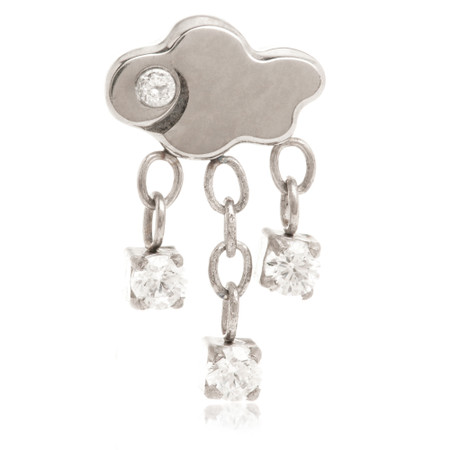 Ti Internal Raincloud Attachment with Hanging Prong-Set Gems