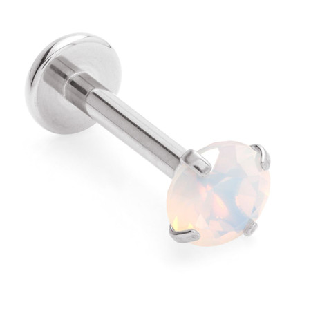 Ti Internal Single Opal Prong-Set Labret