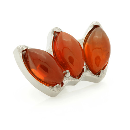 Ti Internal Triple Marquise Attachment with Red Agate Stone