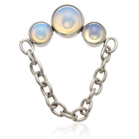 Ti Internal Triple Opalite Stone Bezel with Hanging Chain Attachment