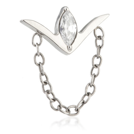 Ti Internal V-Shaped Single Marquise Gem Attachment